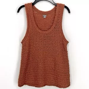 Maglione smanicato all'uncinetto Aerie arancione bruciato taglia L - Foto 1 di 8