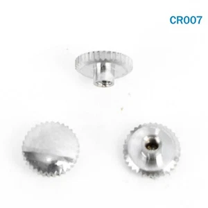 Three pieces swiss watch crown silver with Push button #CR007# - Picture 1 of 4