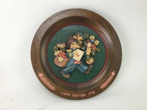"Placca in legno Anri 1973 buon compleanno, piastra in legno Anri Juan Ferrandiz 8 1/4" - Foto 1 di 2