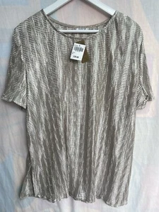 NUEVA COLECCIÓN PLATINO en House Fraser Plus Talla 20 Top Arrugado Champagne Marfil - Imagen 1 de 7
