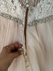 Beautiful Champagne, blush ball gown wedding dress with train - Picture 1 of 11