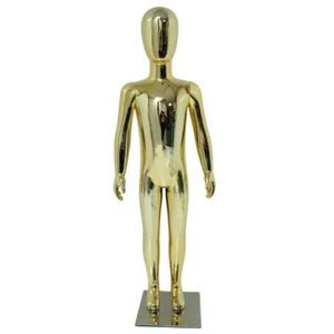 Maniquí dorado para niños: diseño ecológico con brazos giratorios para exhibición minorista - Imagen 1 de 7