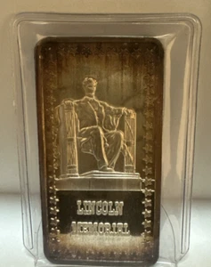 Barra de arte de plata Wonders of America Lincoln Memorial 1 oz 999 #14 - Imagen 1 de 3