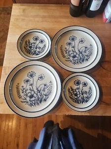 (2)Sango Dinner Plates & (2) Dessert Plates 701 Summer Glen Japan Stoneware - Picture 1 of 6