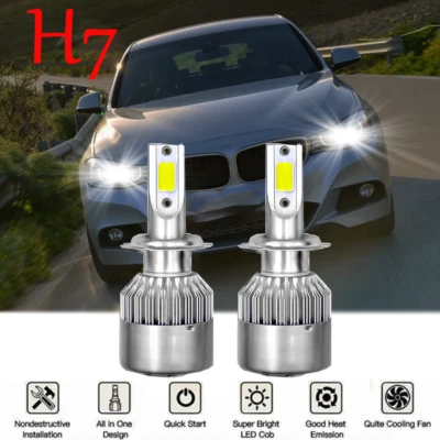 For BMW 3 Series 330i 320i 328i-2PC 6000K White LED Headlight Bulb High/Low Beam - Image 1 of 4