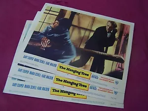 Tarjetas de vestíbulo de película de 1959 "The Hanging Tree" 1,4 y 8-GARY COOPER-WESTERN DRAMA - Imagen 1 de 5