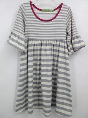 VESTIDO MANGA CAMPANA 3/4 Millie Loves Lily Niña Talla 6 Púrpura Claro Blanco Rayas Foto 1 de 4