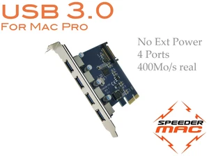  USB 3.1 , 4 Ports PCIe card pour Mac Pro 3.1 à 5.1 -USB-C /A Comp USB 3.0 - Afbeelding 1 van 4