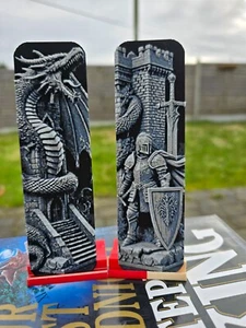 Epic Tales: Dragon and Warrior 3D Bookmarks set of 2 - Picture 1 of 9