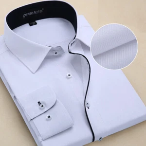 Camisas de vestir para hombre de manga larga formales ajustadas informales de negocios de trabajo camisas camisas - Imagen 1 de 17
