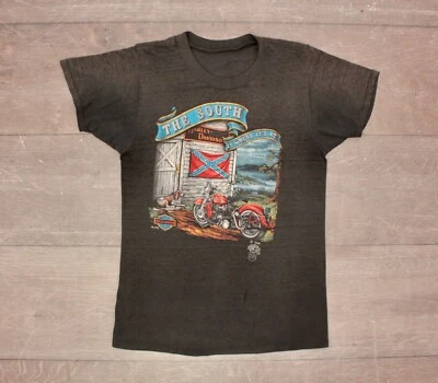 Camiseta Harley Davidson The South Is Where It's At Para Hombre De Colección Años 80 Talla S-M Años 80 Foto 1 de 4