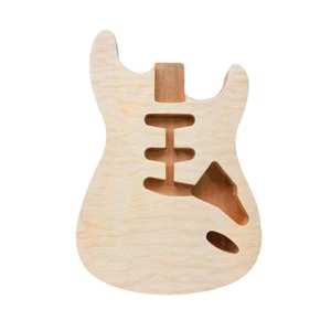 Unfinished Electric Guitar Body Mahogany Wood SSS Pickup with Quilted Maple Cap - Picture 1 of 9