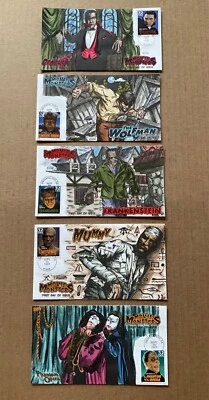 US FDC Collins Hand-Painted #3168-72 Set 5 Movie Monsters 1997 - Image 1 of 4