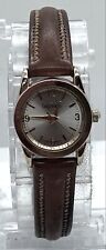 Bay Studio Ladies Watch New Battery Gold Accents Brown Strap Fits To 7” Wrists
