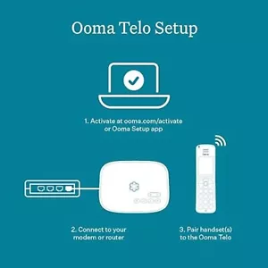 Ooma Telo Air 2 Wireless Wi-Fi Home Phone Service with HD3 Handset | VOIP Phone - Picture 1 of 3