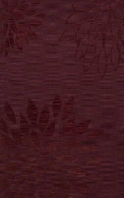 Red Transitional Leaves Petals Area Rug Floral DV17 - Image 1 of 2