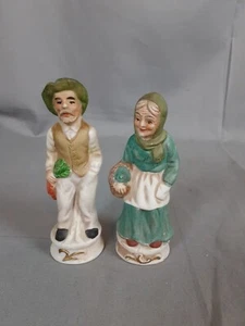 Vintage Porcelain Farmer & Wife Figurine with Carrots & Basket 4 3/4” Tall - Picture 1 of 8