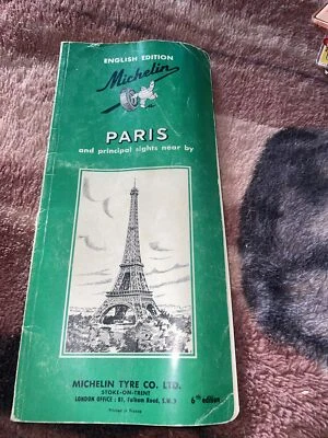 Guía de viaje de neumáticos Michelin 1964 vintage París 6ª edición inglesa mapa Foto 1 de 4