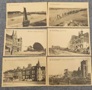 WW1 NIEUPORT BEFORE AND AFTER BOMBING SHOTS POSTCARD LOT X 6 POSTCARDS #13 - Picture 1 of 4