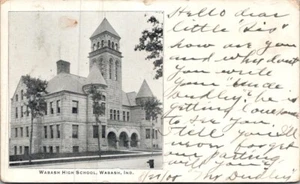 Postal UDB Wabash High School Wabash, Indiana IN c1905 - Imagen 1 de 2