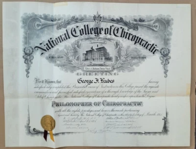 Keystone Hospital Chicago Illinois staff member certificate 1924 - Image 1 of 2