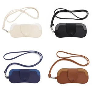 Stylish Fit-Drop Resistant PU Leather Anti-Compression Hanging Neck Glasses Case - Picture 1 of 9