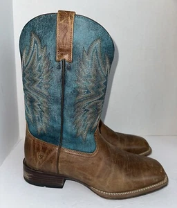 ARIAT VALOR ULTRA Rock Blue / Dark Tan Western Cowboy Boots 10034080 Mens 11 EE - Picture 1 of 10