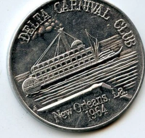 Mardi Gras Doubloon: Delta Carnival Club 1975 Aluminum - Picture 1 of 2