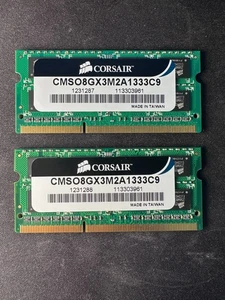 Corsair 8GB (2x4GB) DDR3 1333MHz SO-DIMM RAM Kit -CMSO8GX3M2A1333C9 - Picture 1 of 2