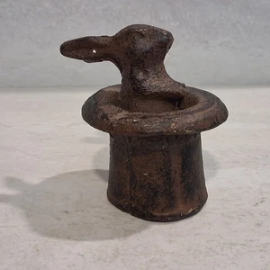 Bunny Rabbit In Top Hat Cast Iron 3" Figure Figurine Paperweight Vintage - Picture 1 of 7
