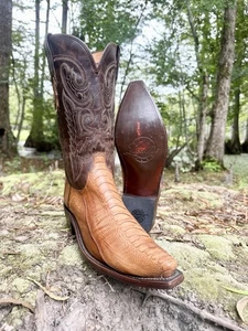 Stivali western cowboy gamba struzzo lucchese uomo taglia 8,5 D - Foto 1 di 22