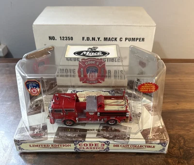 FDNY City of New York (NYFD Fire Dept Mack Engine - Code 3 Collectibles New - Image 1 of 4