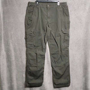 Carhartt Ripstop Cargo Pants Mens Sz 39 x 33 Olive Green Carpenter Double Front - Picture 1 of 14