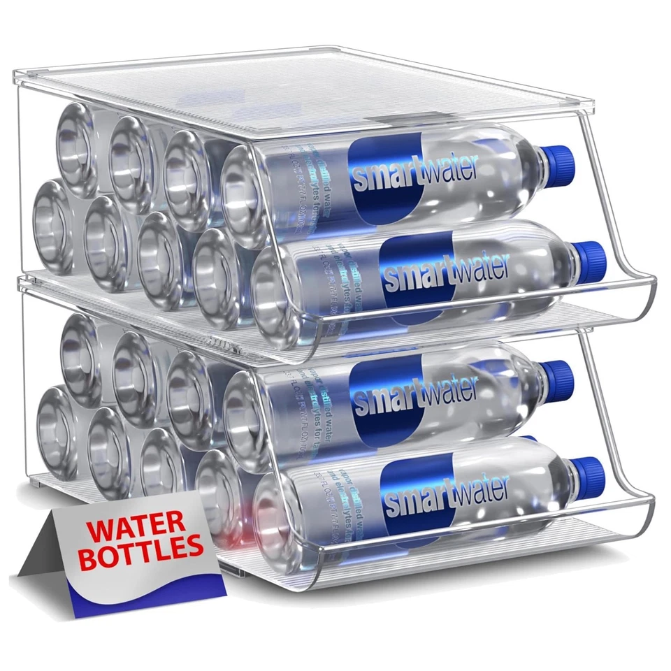 Sorbus Water Bottle Organizer - Can and Bottle Holder Drink Dispenser with Lids