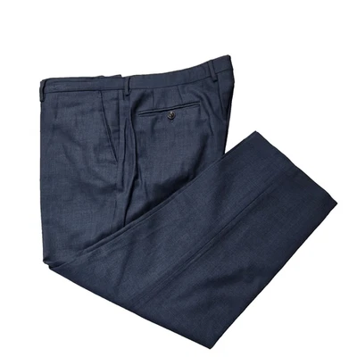 Etro Pants size 56 40X26 flat front milano italy mens wool trousers blue Straigh - Image 1 of 4