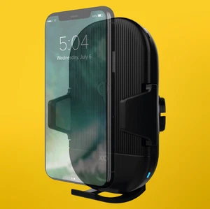 XQISIT Premium Wireless Car Charger 2in1 Qi Holder with Infrared Sensor - Black - Picture 1 of 10