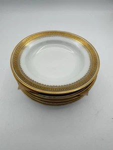 Limoges France W.G. & Co. Gold Gilt 5" Shallow Bowls Set of 5 Antique Porcelain - Picture 1 of 5