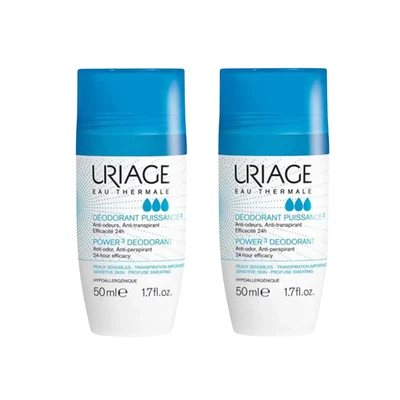 Uriage Power 3 Roll-On Deodorant 2x50ml | Anti-Odor & Antiperspirant Upolife - Image 1 of 2