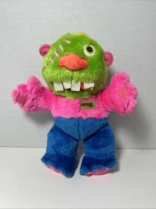 Vintage 1986 ZUGLY Plush Hug A Monster Pet Stuffed Animal Rare 10” Pink Blue - Picture 1 of 14