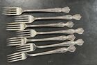 Original Wm Rogers Silverplate Extra Plate Grille Forks in Magnolia Pattern