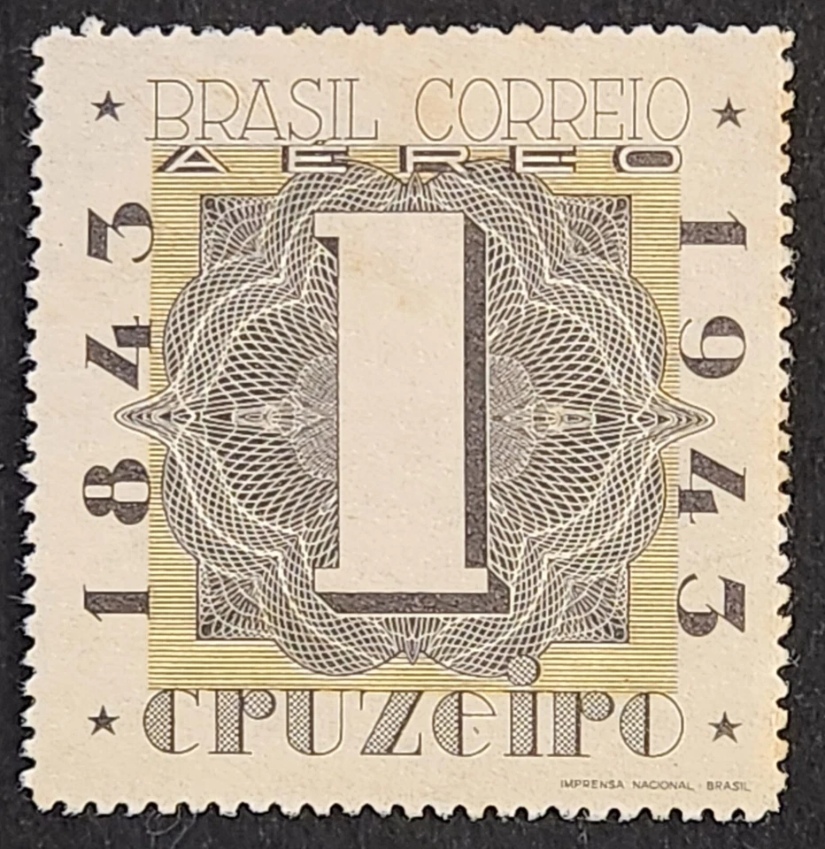 Brazil 1943 - Air mail - 100th anniversary of stamp Olho de Boi - MNH - Image 1 of 1