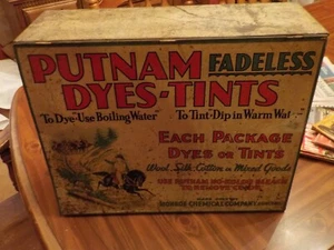 Putnam Fadeless Dyes Tints Advertising Store Display Monroe Chemical Company - Picture 1 of 12