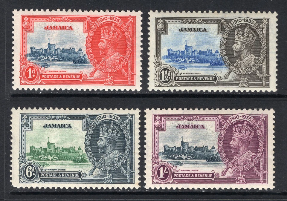 M24769 Jamaica 1935 SG114/7 KGV: Juego Silver Jubilee LMM, Cat £22 Foto 1 de 1