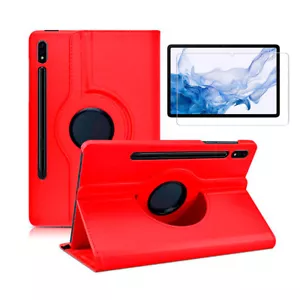 Funda Samsung Galaxy Tab S8 11" SM-X700 X706 Roja Tablet Giratoria + Protector - Imagen 1 de 8