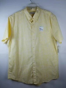 NWT Sonoma Men's Yellow/White Print Button Down Short Sleeve Spring Shirt Sz XL - Picture 1 of 12