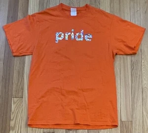 Microsoft Pride Orange Short Sleeve Shirt LGBT Gay Pride size MEDIUM Free Ship - Picture 1 of 5