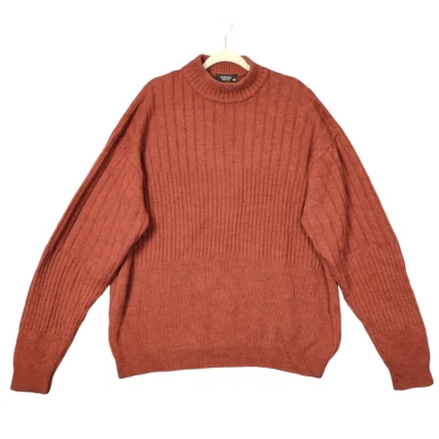 TOSCANO темно оранжевый шерсти смесь насмешливый шеи ребристый вязаный свитер размер XXL - Изображение 1 из 4