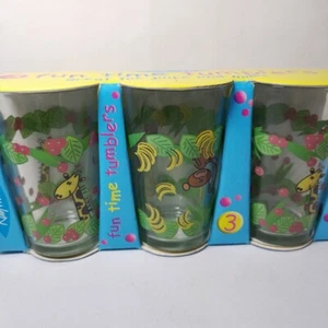 Rayware Fun Time dekorierte Becher Glas x3 Vintage in Verpackung Jungle Monkey - Bild 1 von 11