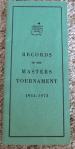 RECORDS OF THE MASTERS TOURNAMENT 1934-1972 JACK NICKLAUS WING  GREAT CONDITION - Picture 1 of 4