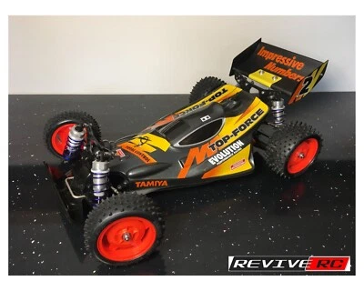 REVIVE RC Carcasa corporal transparente personalizada Tamiya Top Force/Evolution y ala trasera de Revive radiocontrol